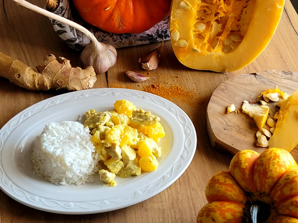 pomysł na obiad z dynii curry z indykiem i dynią