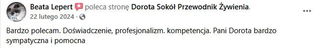 opinia szkolenia przewodnik żywienia dorota sokół